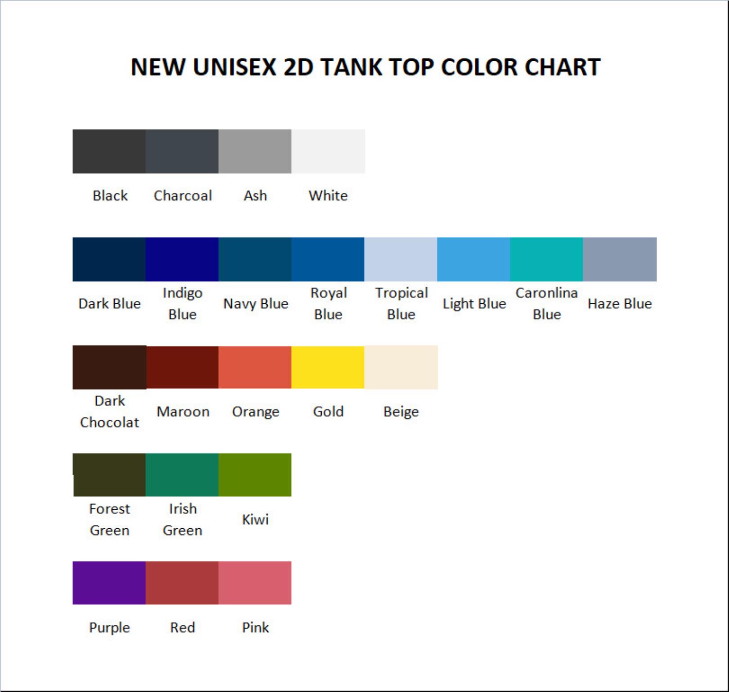 tank top color chart - IVE UK Shop