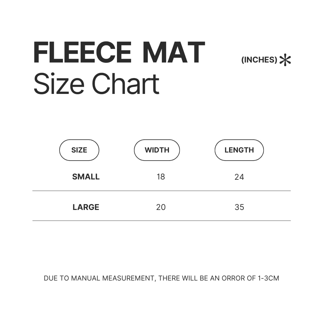 Fleece Mat Size Chart - IVE UK Shop