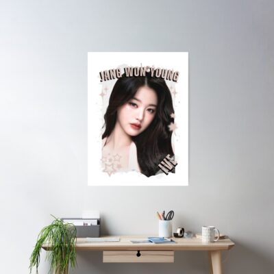 Alternative view of Ive Kpop Jang Won Young Group Girl Members Retro Kpop Collage Design Poster