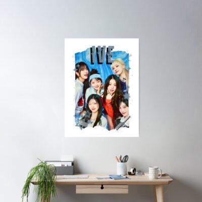 Alternative view of Ive Kpop Group Girl Members Scrapbook Kpop Collage Design Poster