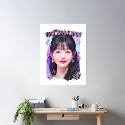 Alternative view of Ive Kpop Jang Won Young Group Girl Members Scrapbook Kpop Collage Design Poster