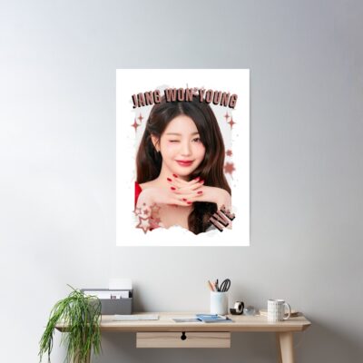Alternative view of Ive Kpop Jang Won Young Group Girl Members Retro Scrapbook Kpop Collage Design Poster