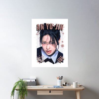 Alternative view of Ive Kpop An Yu Jin Group Girl Members Retro Scrapbook Kpop Collage Design Poster