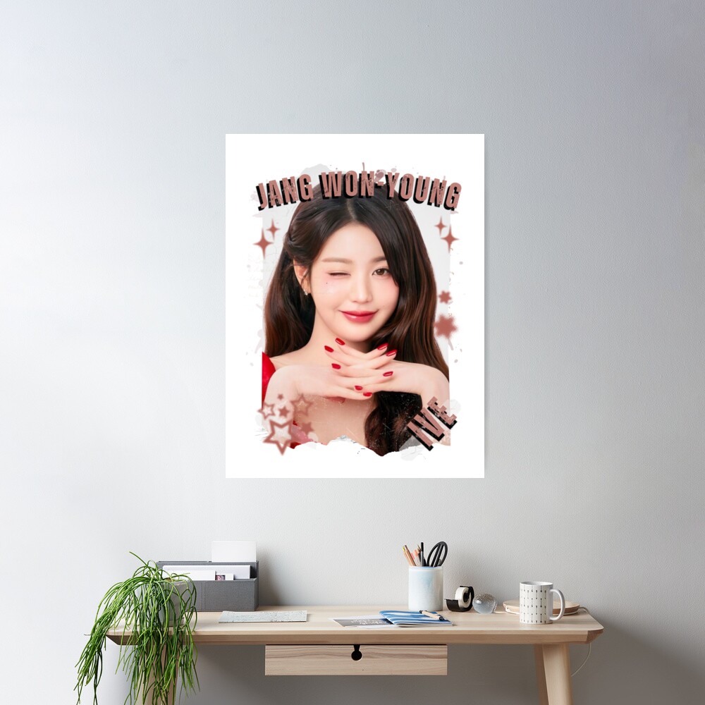 Ive Kpop Jang Won Young Group Girl Members Retro Scrapbook Kpop Collage Design Poster - Image 2