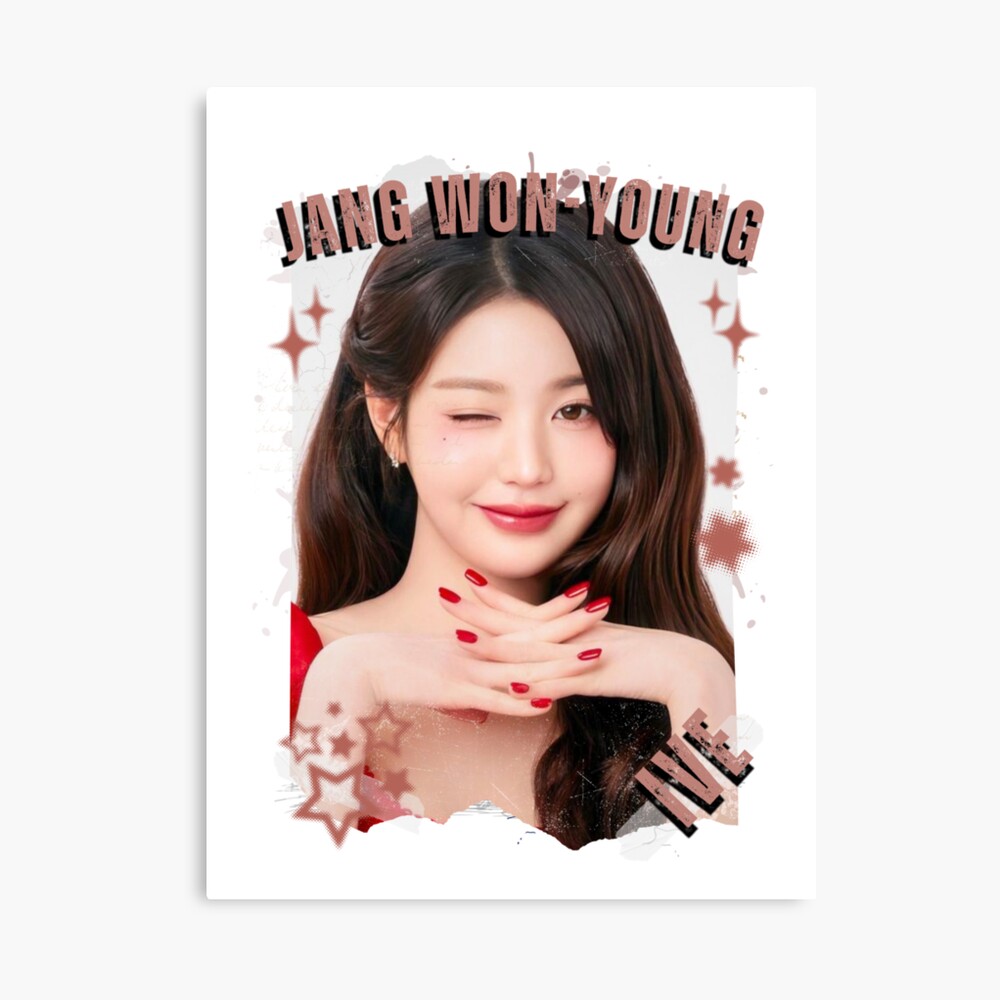 Ive Kpop Jang Won Young Group Girl Members Retro Scrapbook Kpop Collage Design Poster
