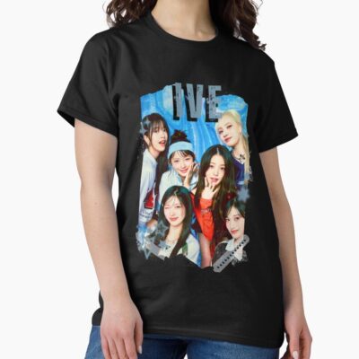 Alternative view of Ive Kpop Group Girl Members Retro Scrapbook Kpop Collage Design T-shirt