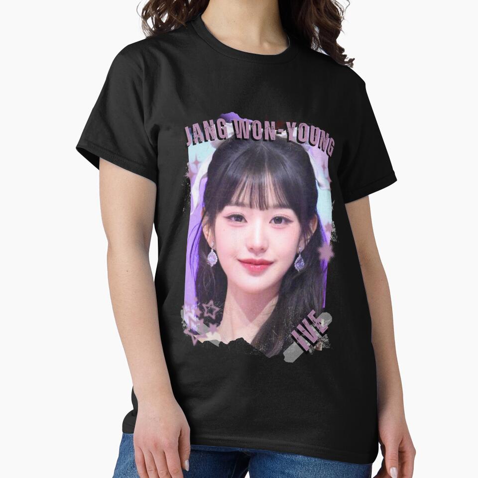 Ive Kpop Jang Won Young Group Girl Members Scrapbook Kpop Collage Design T-shirt - Image 2