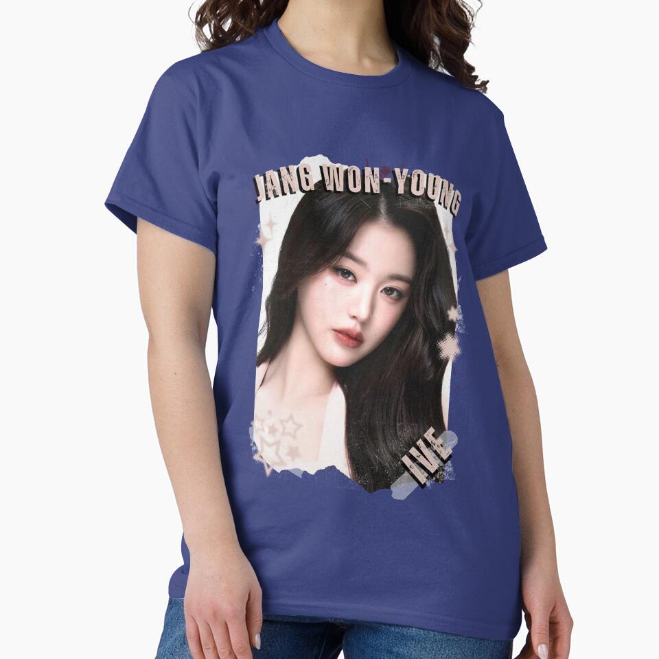 Ive Kpop Jang Won Young Group Girl Members Retro Scrapbook Kpop Collage Design T-shirt - Image 4