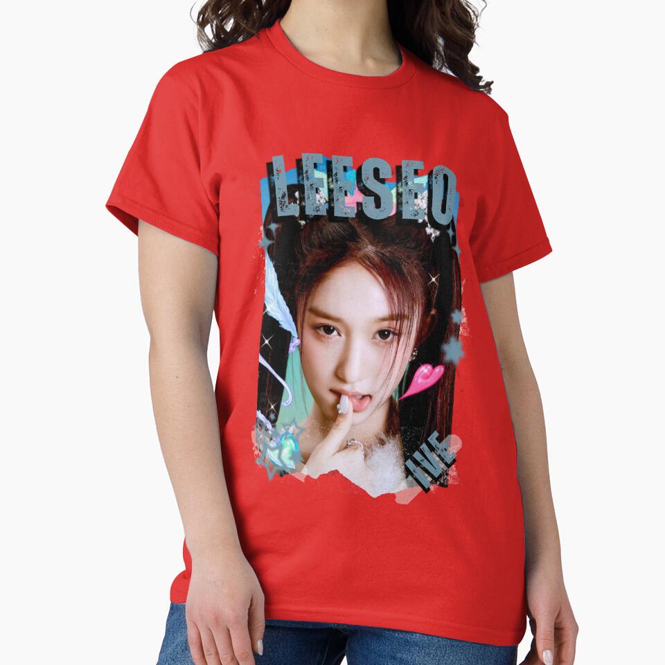 Ive Kpop Leeseo Group Girl Members Retro Scrapbook Kpop Collage Design T-shirt - Image 5
