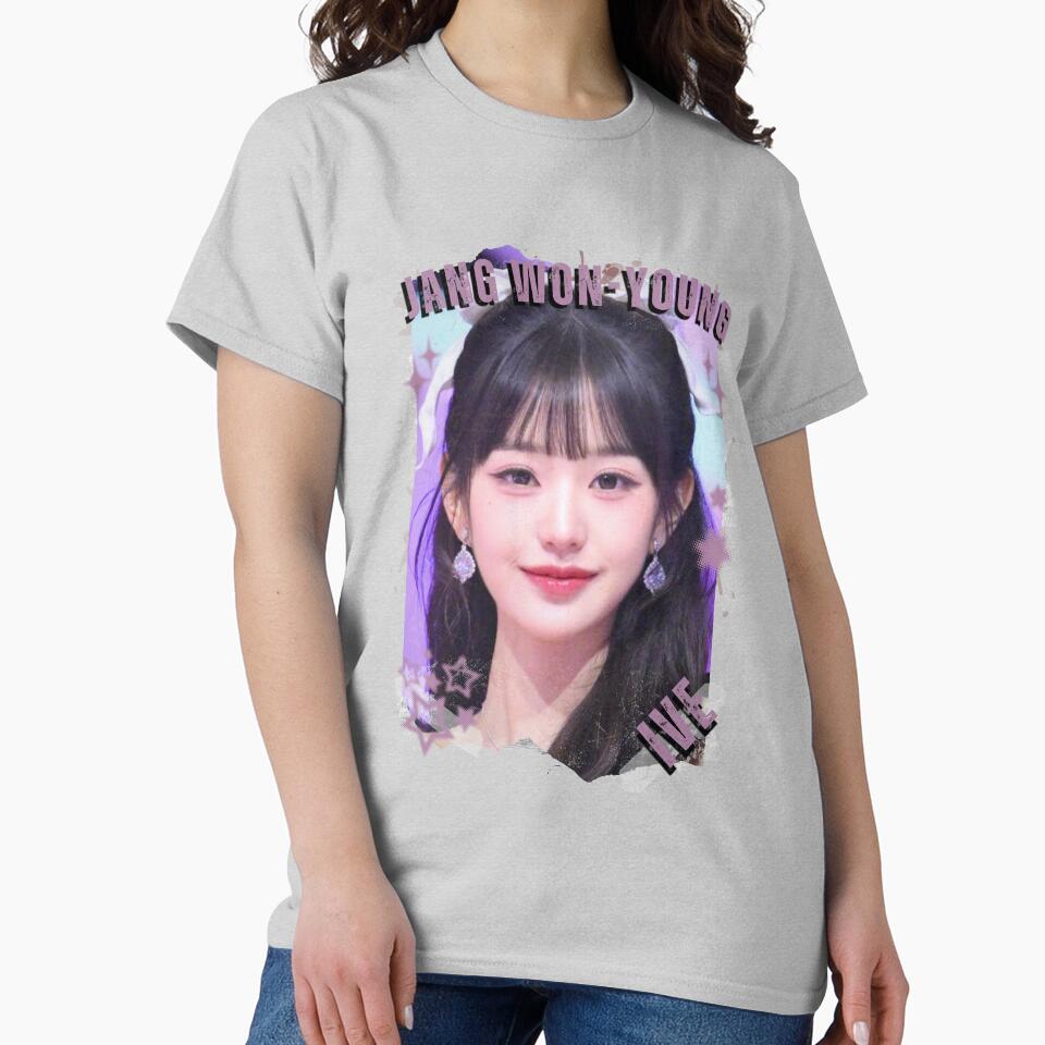 Ive Kpop Jang Won Young Group Girl Members Scrapbook Kpop Collage Design T-shirt - Image 3