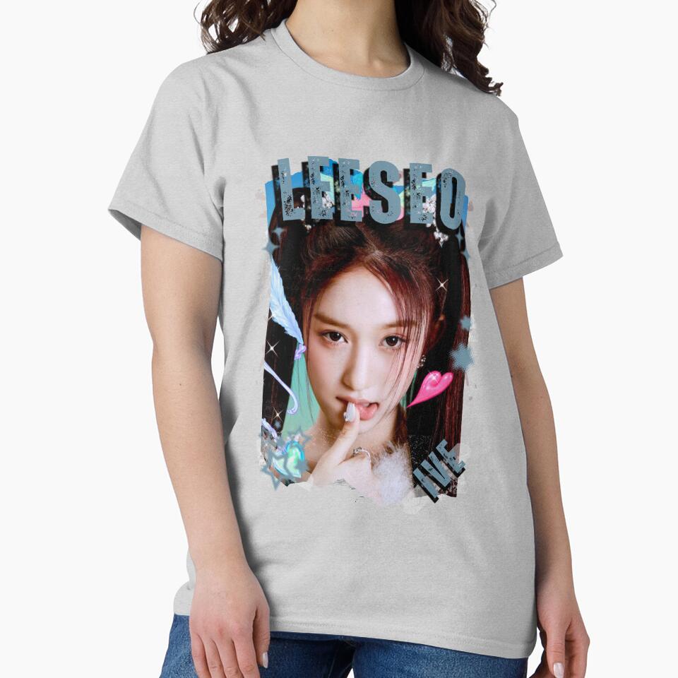 Ive Kpop Leeseo Group Girl Members Retro Scrapbook Kpop Collage Design T-shirt