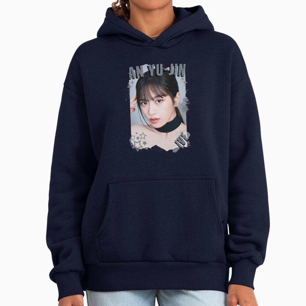 Ive Kpop An Yu Jin Group Girl Members Retro Scrapbook Kpop Collage Design Hoodie - Image 5