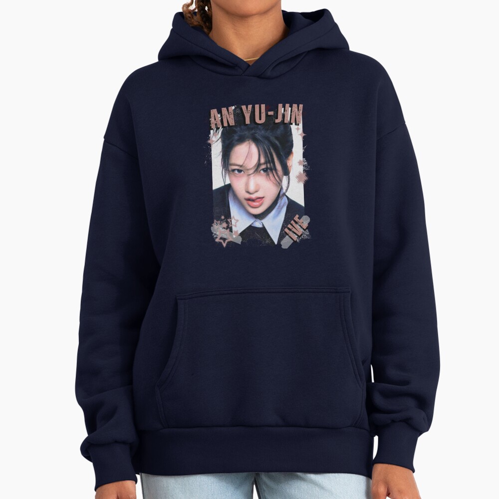 Ive Kpop An Yu Jin Group Girl Members Retro Scrapbook Kpop Collage Design Hoodie - Image 5