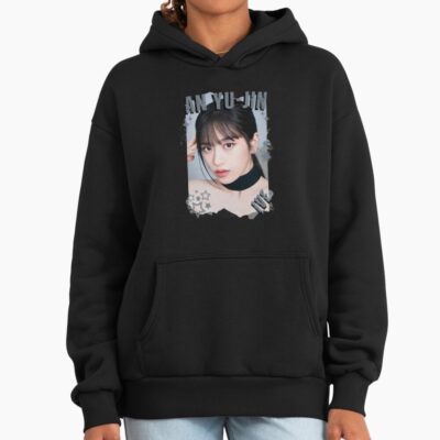 Alternative view of Ive Kpop An Yu Jin Group Girl Members Retro Scrapbook Kpop Collage Design Hoodie