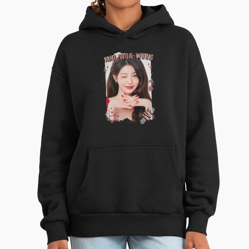 Ive Kpop Jang Won Young Group Girl Members Retro Scrapbook Kpop Collage Design Hoodie - Image 2