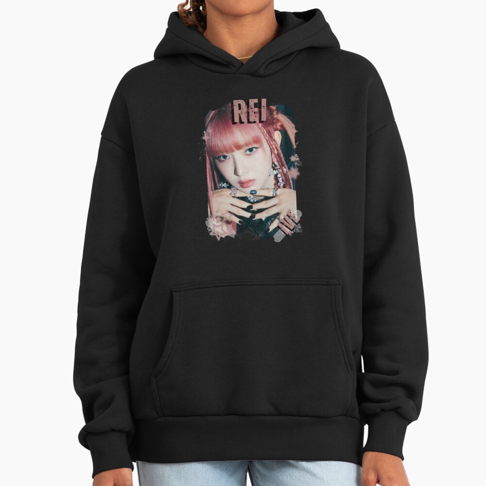 Ive Kpop Rei Group Girl Members Retro Scrapbook Kpop Collage Design Hoodie - Image 2
