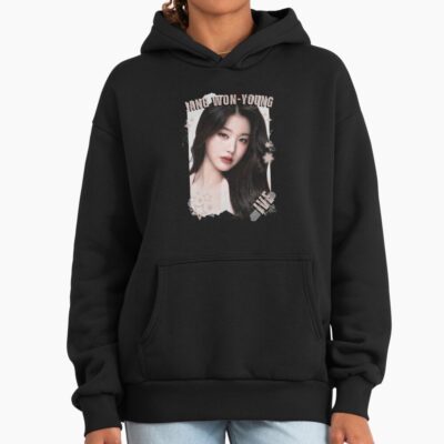 Alternative view of Ive Kpop Jang Won Young Group Girl Members Retro Scrapbook Kpop Collage Design Hoodie