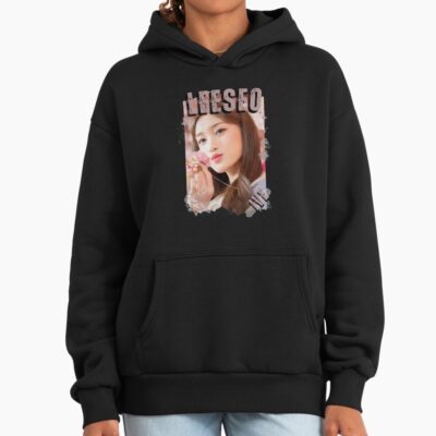 Alternative view of Ive Kpop Leeseo Group Girl Members Retro Scrapbook Kpop Collage Design Hoodie