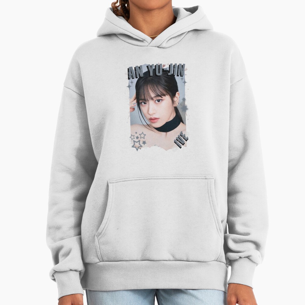 Ive Kpop An Yu Jin Group Girl Members Retro Scrapbook Kpop Collage Design Hoodie