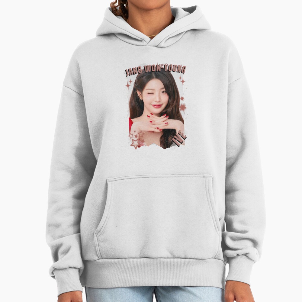 Ive Kpop Jang Won Young Group Girl Members Retro Scrapbook Kpop Collage Design Hoodie
