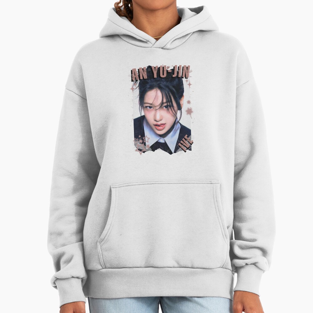 Ive Kpop An Yu Jin Group Girl Members Retro Scrapbook Kpop Collage Design Hoodie