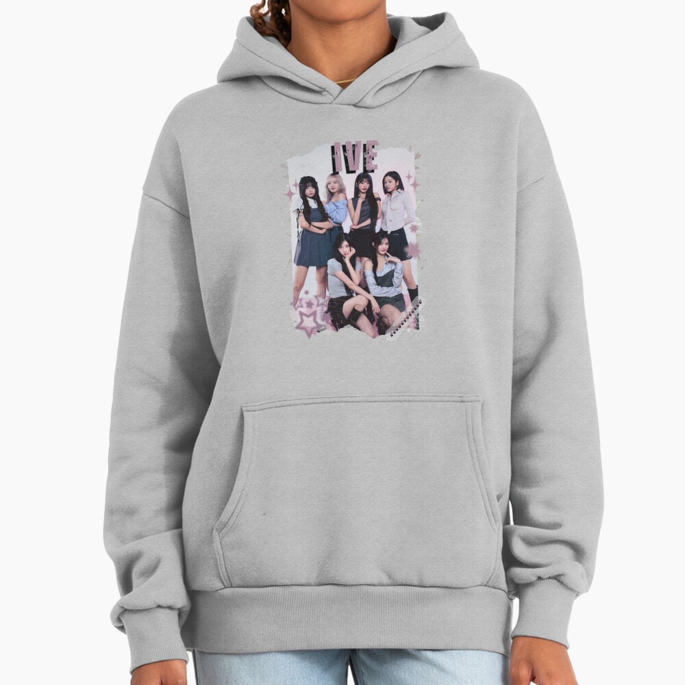 Ive Kpop Group Girl Members Retro Scrapbook Kpop Collage Design Hoodie