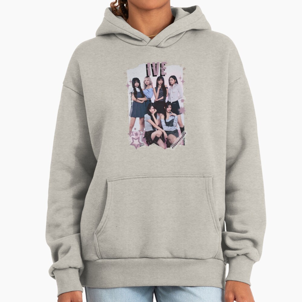 Ive Kpop Group Girl Members Retro Scrapbook Kpop Collage Design Hoodie - Image 4