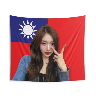 Alternative view of IVE Leeseo Taiwan Flag Tapestry
