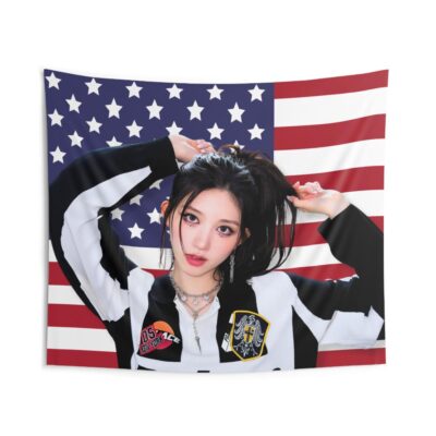 Alternative view of Ive Gaeul Baddie America Flag Tapestry